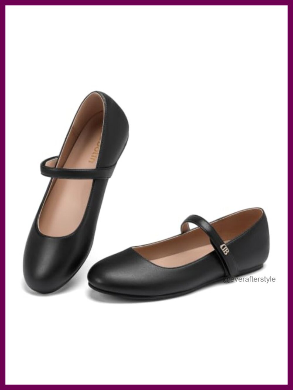 Mary Jane Ballet Flats Arch Support Faux Leather Round Toe Women's Shoes